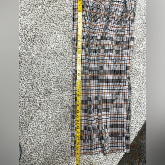 Anthropologie Maeve Checkered Pleated Wide Leg Trousers in Brown and Black - Picture 11 of 12